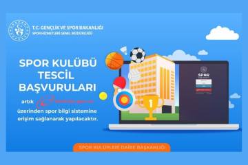 GSB spor kulübü tescil başvuruları